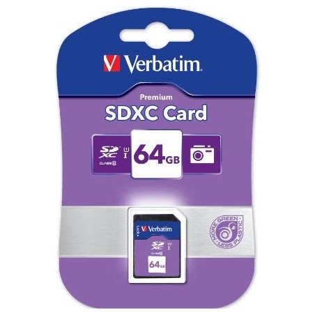 44024: VERBATIM SD CARD XC / UHS1 (SDXC) 64GB CLASS 10