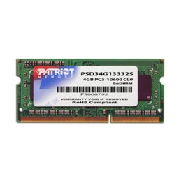 PSD34G13332S: PATRIOT RAM SODIMM 4GB DDR3 1333MHZ
