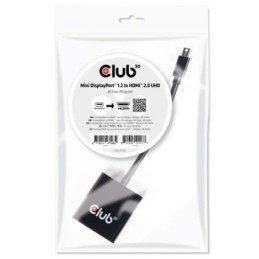 CAC-2170: CLUB3D ADATTATORE MINI DISPLAYPORT 1.2 MALE TO HDMI 2.0 FEMALE 4K 60HZ UHD/3D ACTIVE