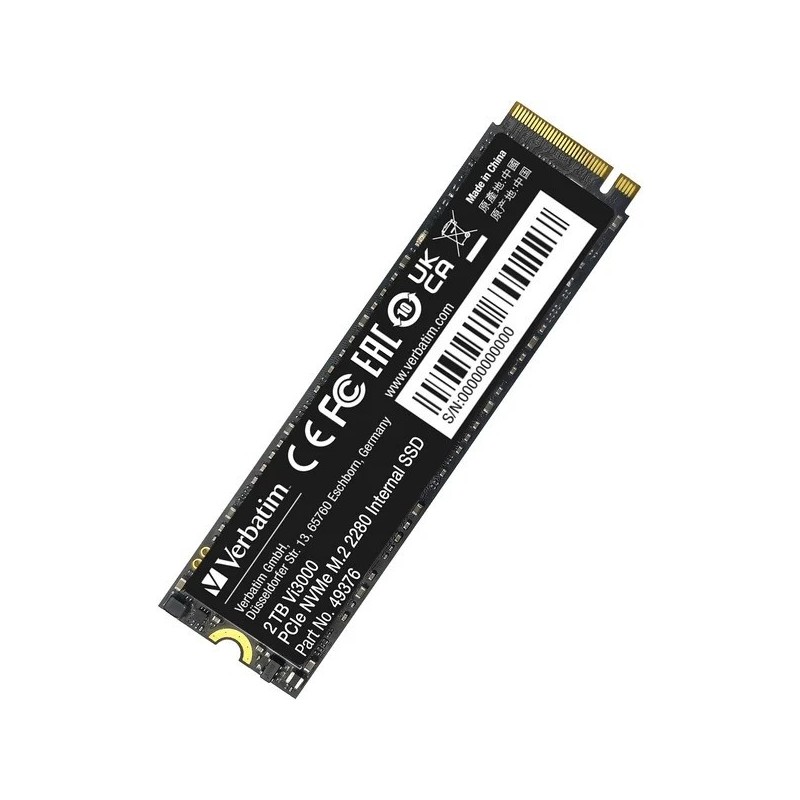 49376: VERBATIM SSD INTERNO VI3000 2TB M.2 PCI-E R/W 3300/3300 GEN 3X4