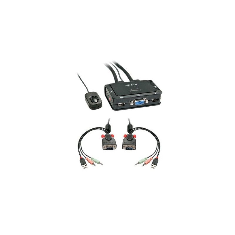 42342: LINDY COMPACT SWITCH KVM VGA 2 PORTE  USB 2.0 AUDI
