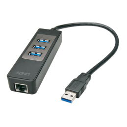 43176-A: LINDY ADATTATORE USB 3.1 GIGABIT ETHERNET  HUB