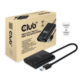 CSV-1474: CLUB3D SPLITTER USB TYPE A 3.1 GEN 1 TO HDMI 2.0 DUAL MONITOR SUPPORT 4K@60HZ