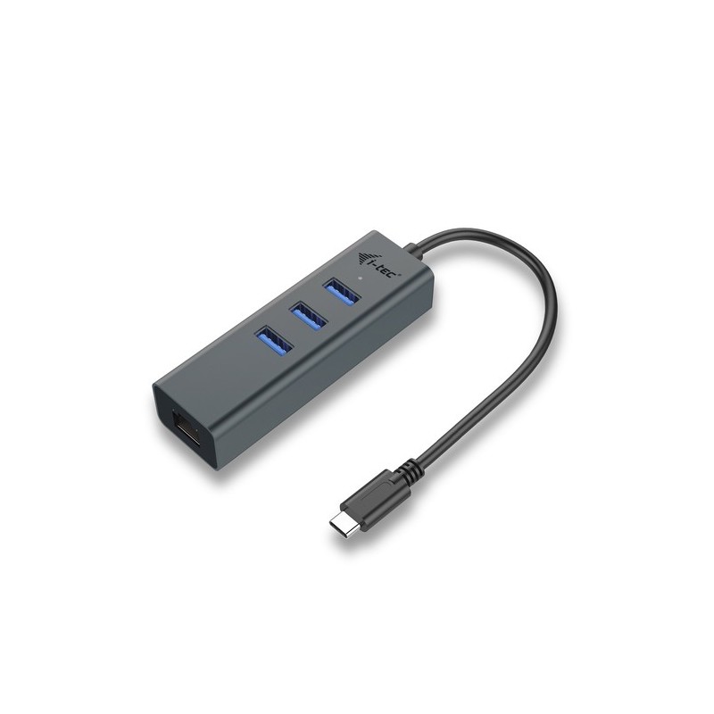 C31METALG3HUB: I-TEC CAVO USB-C METAL HUB 3 PORT+GIGABIT ETHERNET ADAPTER