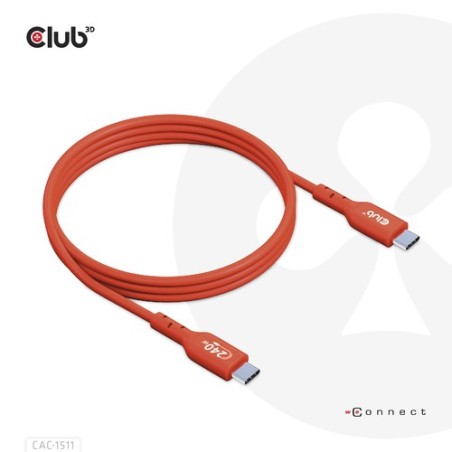 CAC-1511: CLUB3D CAVO USB2 TYPE-C BI-DIRECTIONAL USB-IF CERTIFIED CABLE DATA 480MB PD 240W(48V/5A) EPR M/M 1M