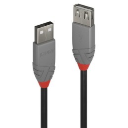36704: LINDY 3M USB 2.0 KABEL AM / AF ANTHRA
