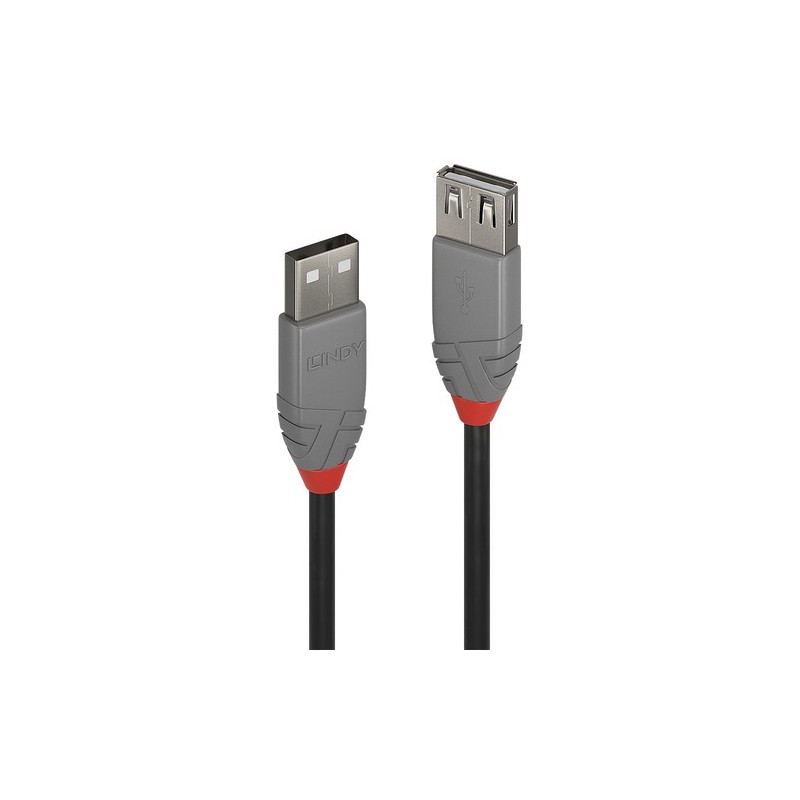 36704: LINDY 3M USB 2.0 KABEL AM / AF ANTHRA