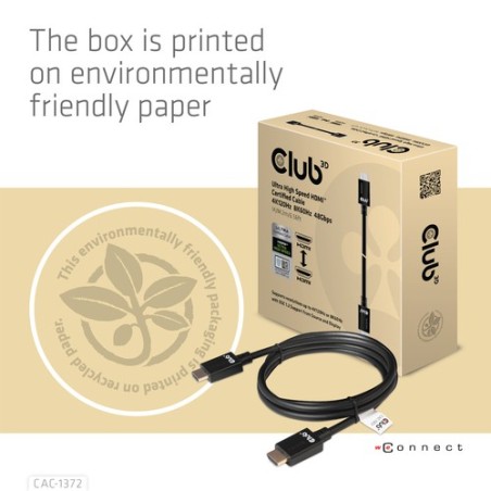 CAC-1372: CLUB3D HDMI 2.1 MALE TO HDMI 2.1 MALE ULTRA HIGH SPEED 10K 120HZ  2M/ 6.56FT
