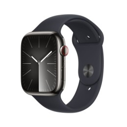 MRMW3QL/A: APPLE WATCH SERIES9 GPS + CELLULAR 45MM GRAPHITE STAINLESS STEEL CASE WITH MIDNIGHT SPORT BAND - M/
