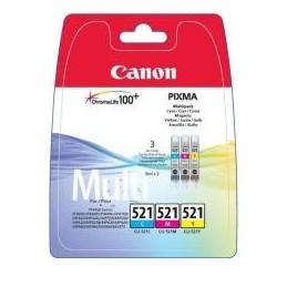 2934B010: CANON CART INK TRICOLORE CLI-521 C/M/Y PIXMA M 9mlx3