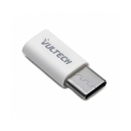 ADP-01P: VULTECH ADATTATORE MICRO USB 2.0 TO TYPE C-PLASTICA-BIANCO
