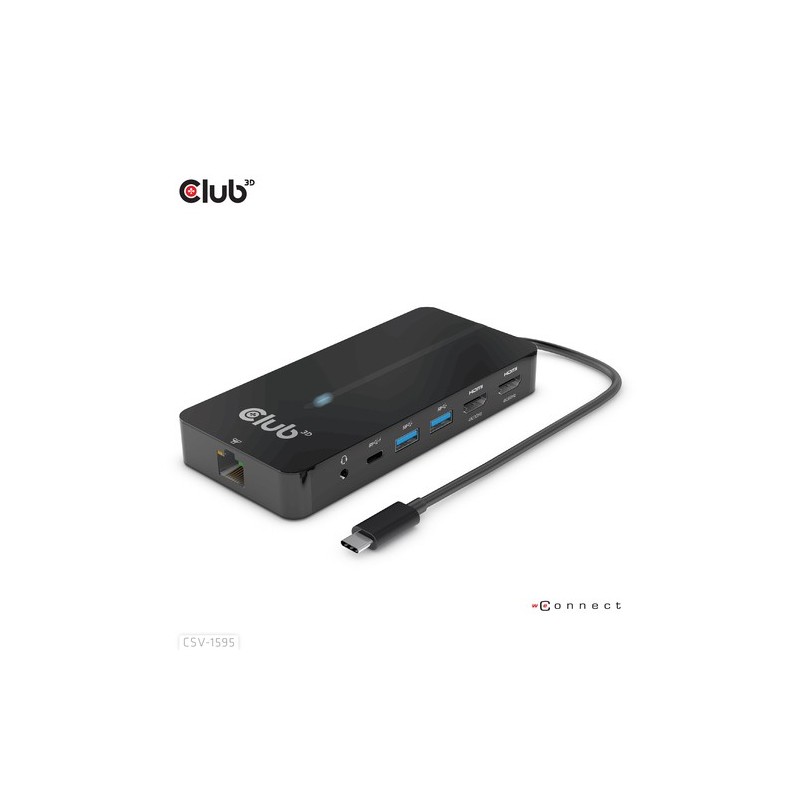 CSV-1595: CLUB 3D HUB USB GEN1 TYPE-C 7-in-1  2x HDMI