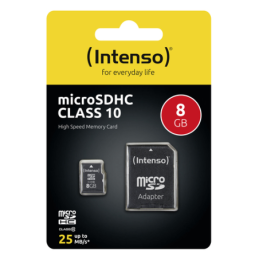 3413460: INTENSO MICRO SDHC 8GB CLASSE 10 + ADATTATORE SD