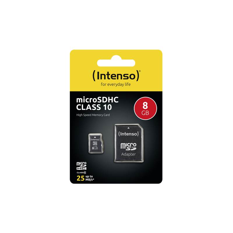 3413460: INTENSO MICRO SDHC 8GB CLASSE 10 + ADATTATORE SD