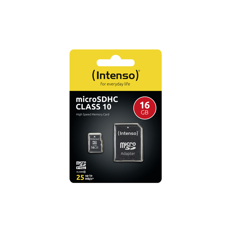 3413470: INTENSO MICRO SDHC 16GB CLASSE 10 + ADATTATORE SD 3413470: INTENSO MICRO SDHC 16GB CLASSE 10 + ADATTATORE SD
