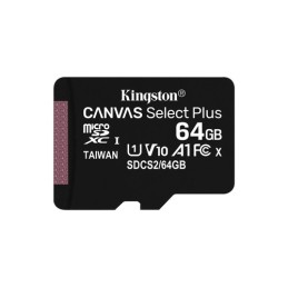 SDCS2/64GB: KINGSTON MICRO SDHC 64GB CANVAS SELECT 80R CL10 UHS-I CON ADATTATORE SD