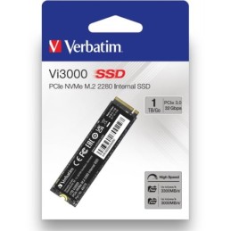 49375: VERBATIM SSD INTERNO VI3000 1TB M.2 PCI-E R/W 3300/2500 NVMe