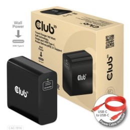 CAC-1914EU: CLUB 3D TRAVEL CHARGER 140 WATT GaN TECHNOLOGY SINGLE PORT USB TYPE-C POWER DELIVERY(PD) 3.1 SUPPORT