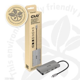 CSV-1593: CLUB3D USB 3.2 GEN1 TYPE-C 8-IN-1 HUB WITH 2X HDMI