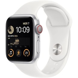MNPP3TY/A: APPLE WATCH SE GPS + CELLULAR 40MM SILVER ALUMINIUM CASE WITH WHITE SPORT BAND - REGULAR