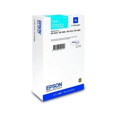 C13T755240: EPSON CART. INK CIANO XL 4.000PAG PER WF-PRO 8090/8590