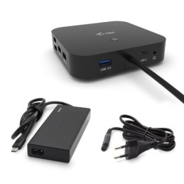 C31DUALDPDOCKPD65W: I-TEC DOCKING STATION USB-C DUAL DISPLAY WITH POWER DELIVERY 100W+CHARGER-C77W