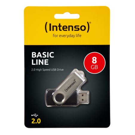 3503460: INTENSO PEN DISK 8GB USB 2.0 BASIC LINE BLACK