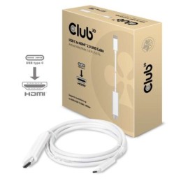 CAC-1514: CLUB3D USB TYPE C 3.1 GEN 1 TO HDMI 2.0 CABLE 1.8 METERS/  5.9 FEET - SUPPORT 4K UHD @ 60HZ