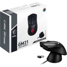 S12-4300980-CLA: MSI MOUSE GAMING CLUTCH GM31 WIRELESS LIGHTWEIGHT BLACK