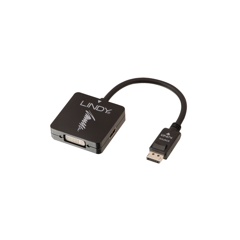41028: LINDY ADATTATORE DISPLAYPORT 1.2 A HDMI 4K30/DVI/VGA