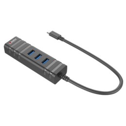 43249: LINDY ADATTATORE USB 3.1 HUB E GIGABIT ETHERNET RJ-45 3P USB TIPO A CON USB 3.1 TIPO C