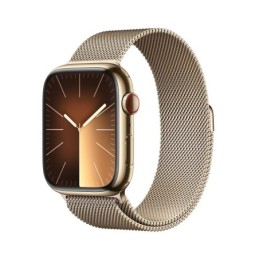 MRMU3QL/A: APPLE WATCH SERIES9 GPS + CELLULAR 45MM GOLD STAINLESS STEEL CASE WITH GOLD MILANESE LOOP