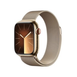 MRJ73QL/A: APPLE WATCH SERIES9 GPS + CELLULAR 41MM GOLD STAINLESS STEEL CASE WITH GOLD MILANESE LOOP