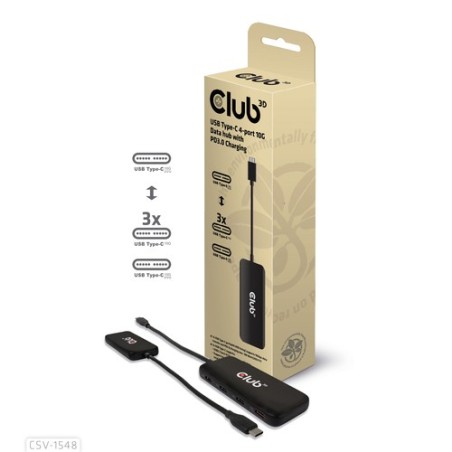 CSV-1548: CLUB3D HUB USB GEN2 TYPE-C A 4X USB TYPE-C 10GBPS