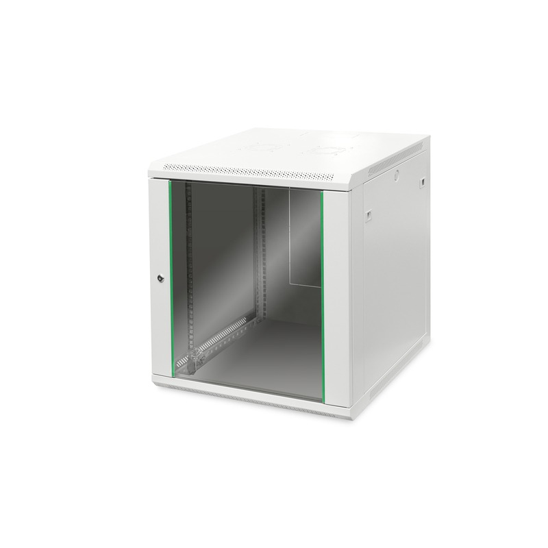 DN1916U66EC: ARMADIO RACK 19 16 UNITA DA MURO (A)816 X (L)600 X PROFONDITA 600 MM. COLORE GRIGIO PORTA VETRO