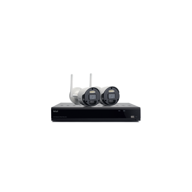 ISW-K1N8BF2MP-2 GEN1: ISIWI KIT WIRELESS CONNECT S2 ISW-K1N8BF2MP-2 GEN1 NVR 8 CANALI + 2 TELECAMERE IP 1080P 2MPX WIRELES