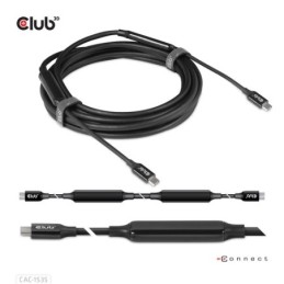 CAC-1535: CLUB3D CAVO USB TYPE C 3.2 GEN 2 M-M 5M/15FT SUPPORTS UP TO 10Gbps/8K 60Hz/60Watt